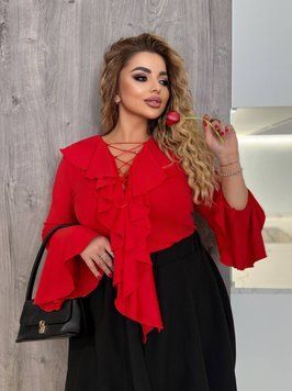 Кофта з воланами 7047 фото