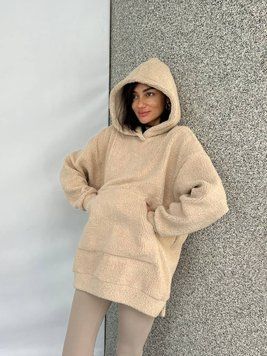 🔥 Останні S та M! Пухнасте худі тедді &laquo;карамель&raquo; Мод: 395 фото