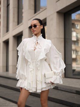 Легка сукня з воланами та мереживом Mimi фото