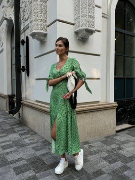 🔥 Остання S! Легка штапельна сукня &laquo;трава&raquo; Мод:445 фото