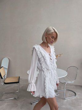 Шифонова сукня з воланами на бавовняному підкладі Олександра фото